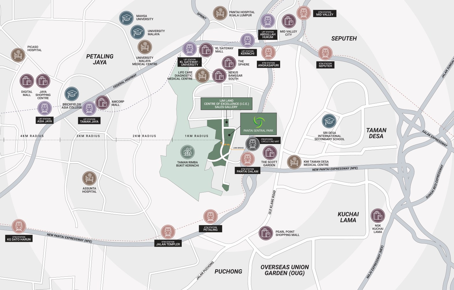 Location plan of Pantai Sentral Park