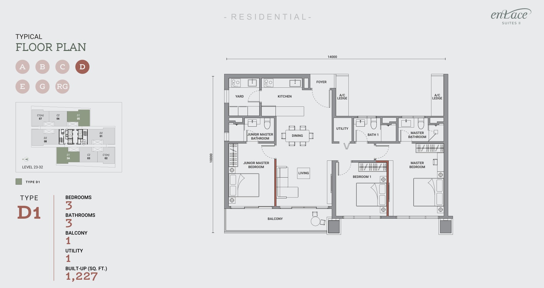 Type D1 floor plan