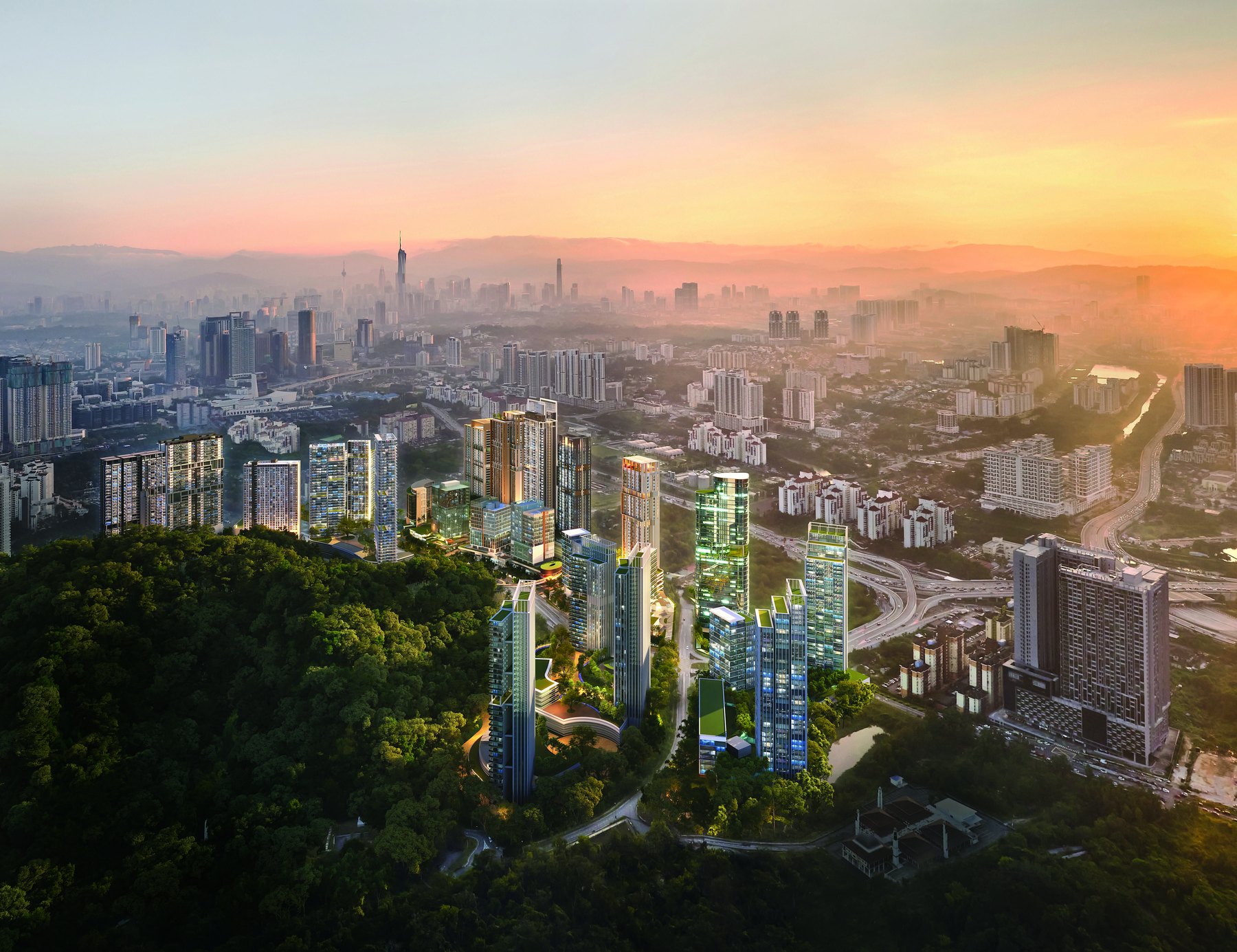 Pantai Sentral Park from the air